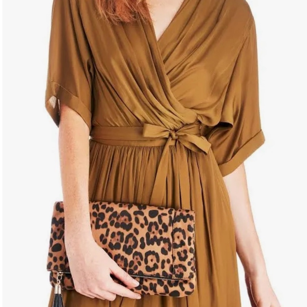 Sole Society Brown Leopard Print Clutch